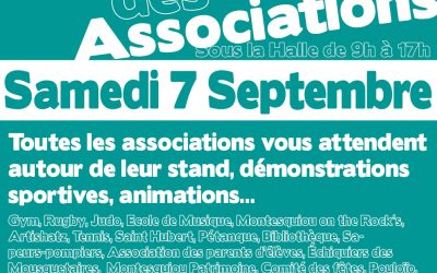 Le 7 Septembre de 9h à 17h, Journée des Associations !