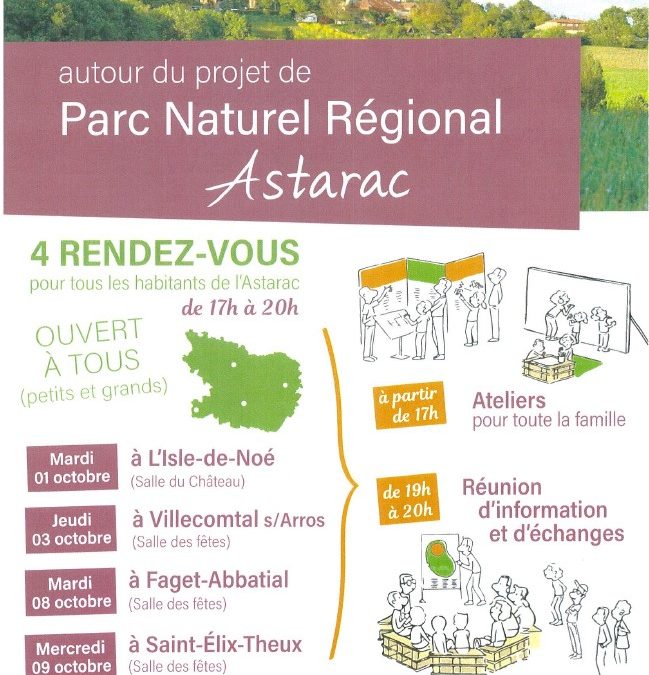 Venez découvrir et échanger autour du projet de Parc Naturel Régional Astarac